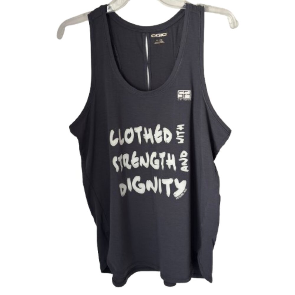 OGIO Endurance Sent From Him PROVERBS 31:25 Ladies Racerback Pulse Tank Size XL